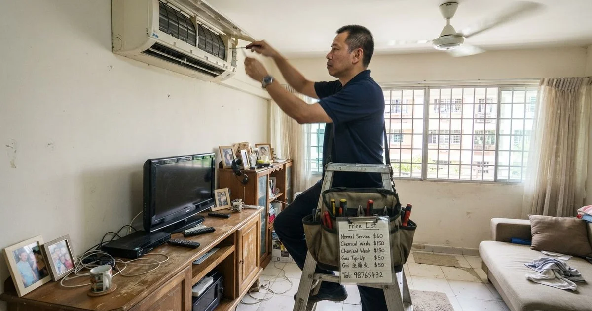 What aircon servicing costs in Singapore and what changes the price